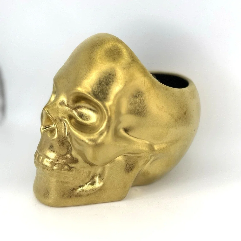 Threshold Gold Skull Candy Bowl Stoneware Halloween‎ Decor Target 2024